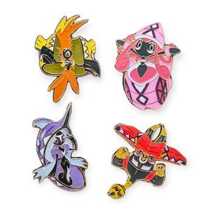 Pokemon Enamel Pins: Tapu Koko, Tapu Lele, Tapu Fini, and Tapu Bulu